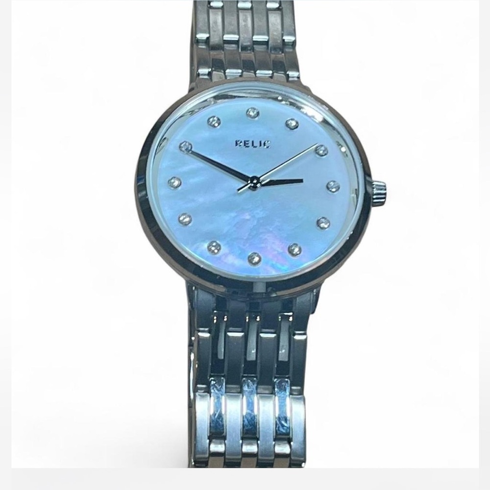 Relic Silver Timepiece with White Face